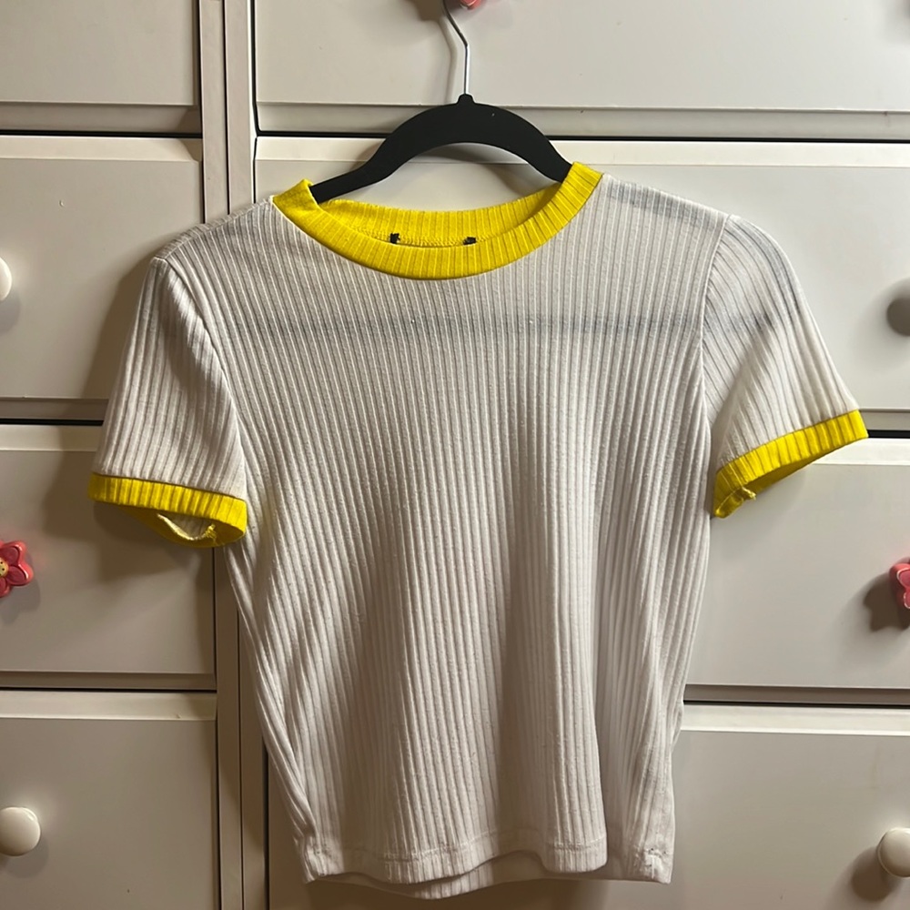White ribbed top